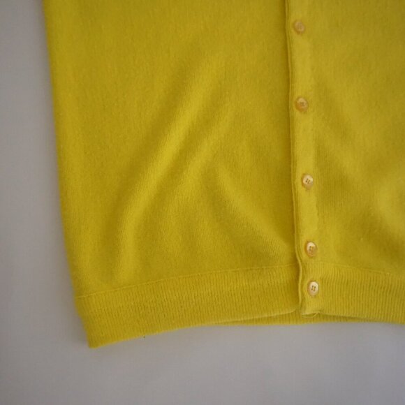 Vtg '90S Jockey Trophy Yellow Wool Blend Fine Knit Button Up Cardigan Sweater L - Picture 7 of 9